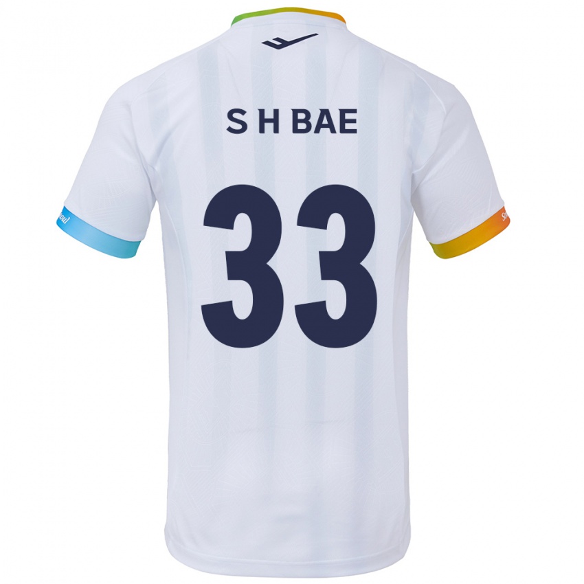 Kinder Hyun-Seo Bae #33 Weiß Blau Auswärtstrikot Trikot 2024/25 T-Shirt Schweiz