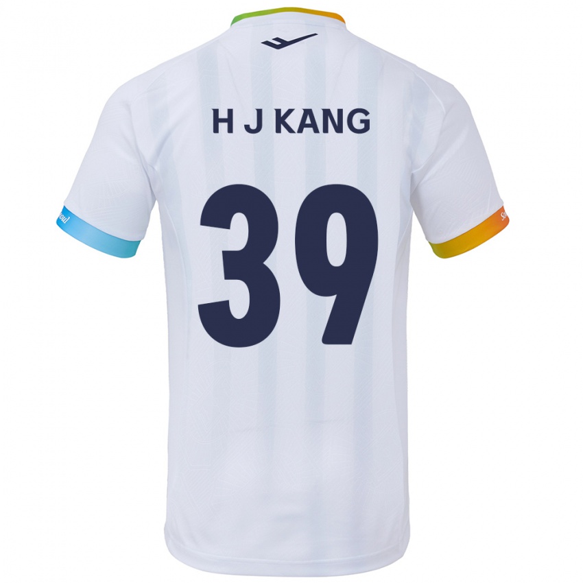 Kinder Ju-Hyeok Kang #39 Weiß Blau Auswärtstrikot Trikot 2024/25 T-Shirt Schweiz