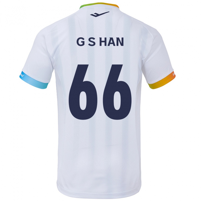 Kinder Seung-Gyu Han #66 Weiß Blau Auswärtstrikot Trikot 2024/25 T-Shirt Schweiz