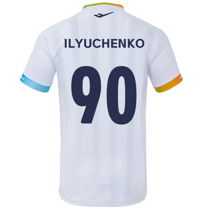 Kinder Stanislav Ilyuchenko #90 Weiß Blau Auswärtstrikot Trikot 2024/25 T-Shirt Schweiz