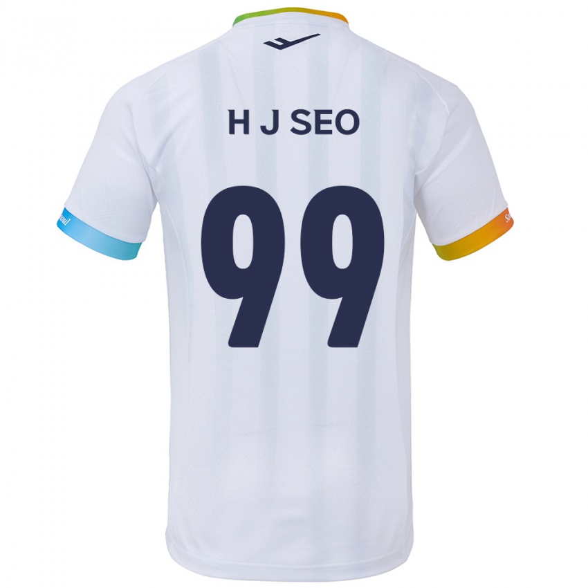 Kinder Ju-Hwan Seo #99 Weiß Blau Auswärtstrikot Trikot 2024/25 T-Shirt Schweiz