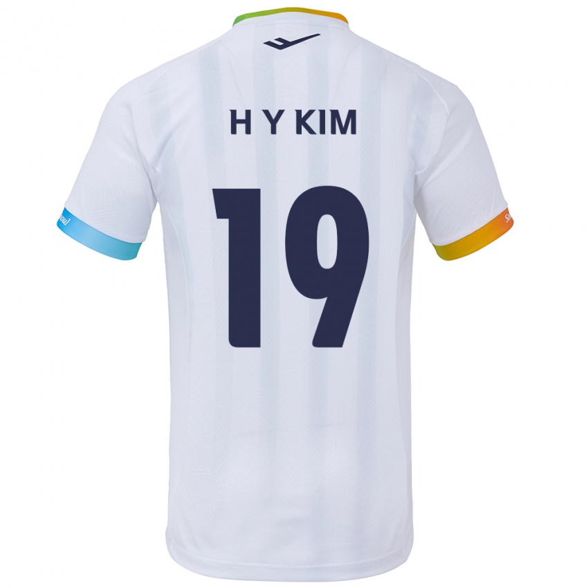 Kinder Yong-Hyuk Kim #19 Weiß Blau Auswärtstrikot Trikot 2024/25 T-Shirt Schweiz