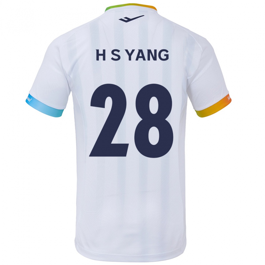 Kinder Seung-Hyeon Yang #28 Weiß Blau Auswärtstrikot Trikot 2024/25 T-Shirt Schweiz