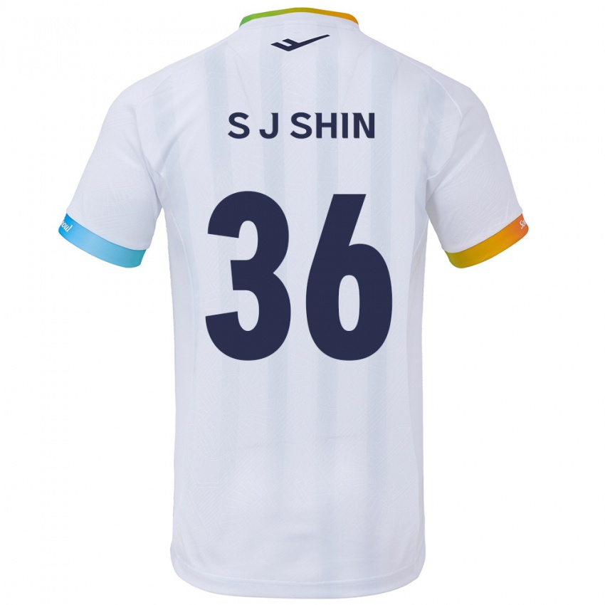 Kinder Ji-Seop Shin #36 Weiß Blau Auswärtstrikot Trikot 2024/25 T-Shirt Schweiz