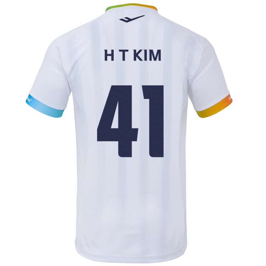 Kinder Tae-Ho Kim #41 Weiß Blau Auswärtstrikot Trikot 2024/25 T-Shirt Schweiz