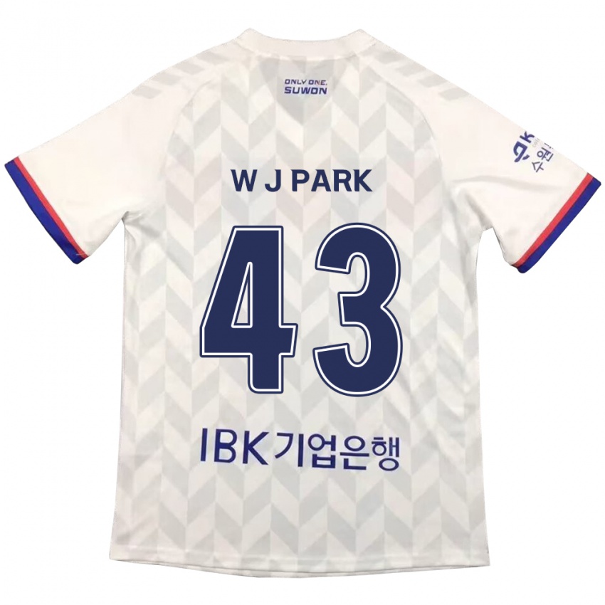 Kinder Jin-Woo Park #43 Weiß Blau Auswärtstrikot Trikot 2024/25 T-Shirt Schweiz