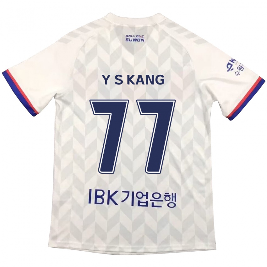 Kinder Sang-Yun Kang #77 Weiß Blau Auswärtstrikot Trikot 2024/25 T-Shirt Schweiz