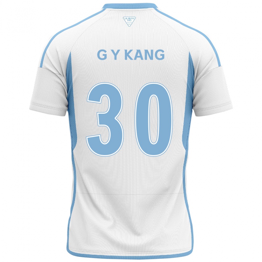 Kinder Yun-Gu Kang #30 Weiß Blau Auswärtstrikot Trikot 2024/25 T-Shirt Schweiz