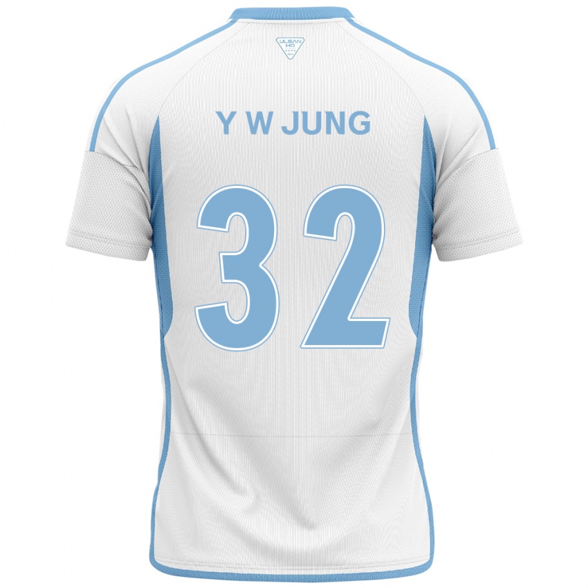 Kinder Woo-Young Jung #32 Weiß Blau Auswärtstrikot Trikot 2024/25 T-Shirt Schweiz