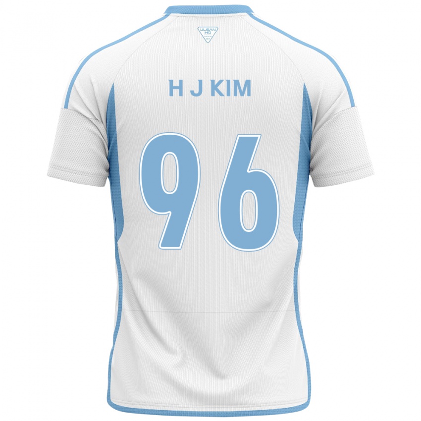 Kinder Ji-Hyun Kim #96 Weiß Blau Auswärtstrikot Trikot 2024/25 T-Shirt Schweiz