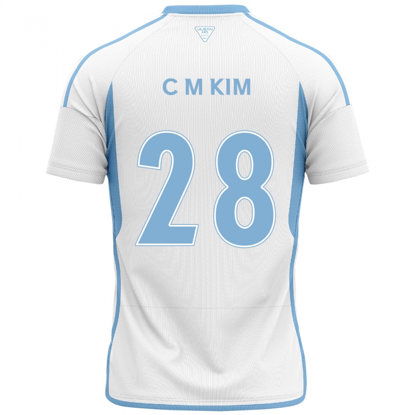 Kinder Min-Chan Kim #28 Weiß Blau Auswärtstrikot Trikot 2024/25 T-Shirt Schweiz