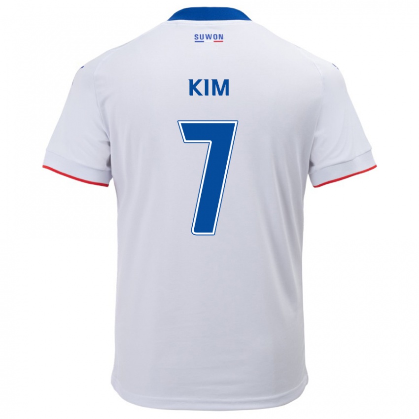 Kinder Hyun Kim #7 Weiß Blau Auswärtstrikot Trikot 2024/25 T-Shirt Schweiz