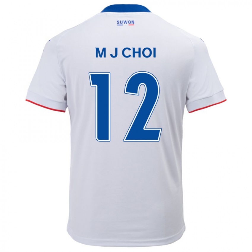 Enfant Maillot Ji-Moog Choi #12 Blanc Bleu Tenues Extérieur 2024/25 T-Shirt Suisse