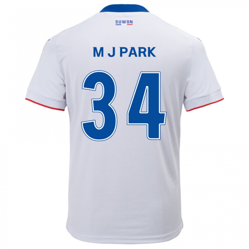 Kinder Ji-Min Park #34 Weiß Blau Auswärtstrikot Trikot 2024/25 T-Shirt Schweiz