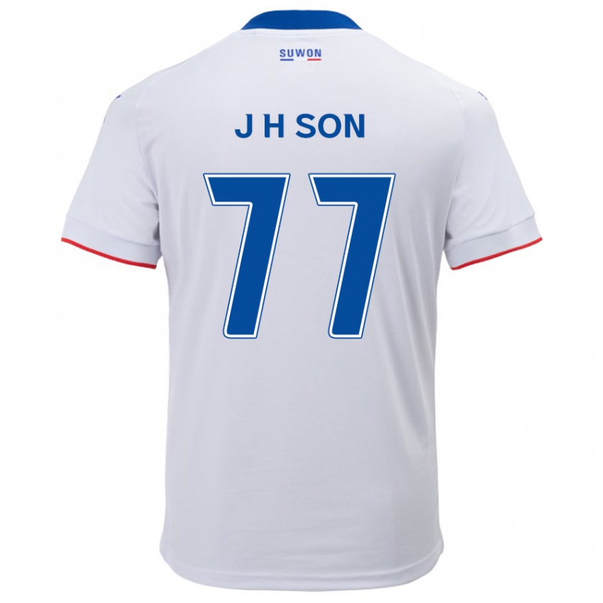 Kinder Ho-Jun Son #77 Weiß Blau Auswärtstrikot Trikot 2024/25 T-Shirt Schweiz