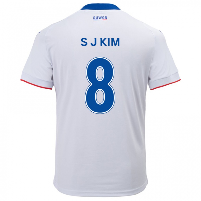 Kinder Ji-Sung Kim #8 Weiß Blau Auswärtstrikot Trikot 2024/25 T-Shirt Schweiz