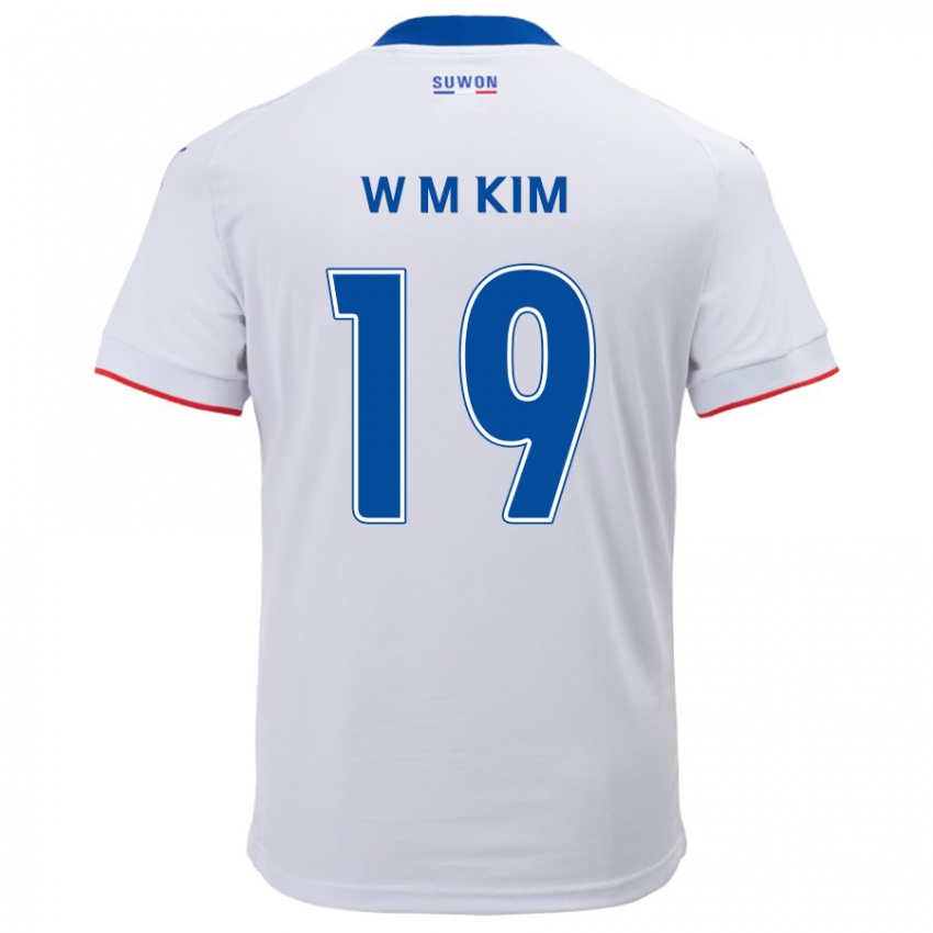 Kinder Min-Woo Kim #19 Weiß Blau Auswärtstrikot Trikot 2024/25 T-Shirt Schweiz