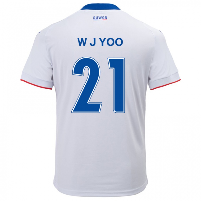 Kinder Jin-Wook Yoo #21 Weiß Blau Auswärtstrikot Trikot 2024/25 T-Shirt Schweiz