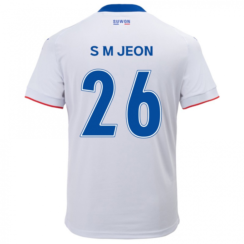 Kinder Min-Seung Jeon #26 Weiß Blau Auswärtstrikot Trikot 2024/25 T-Shirt Schweiz