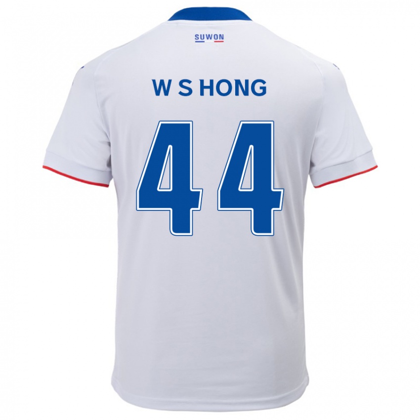 Kinder Sang-Won Hong #44 Weiß Blau Auswärtstrikot Trikot 2024/25 T-Shirt Schweiz