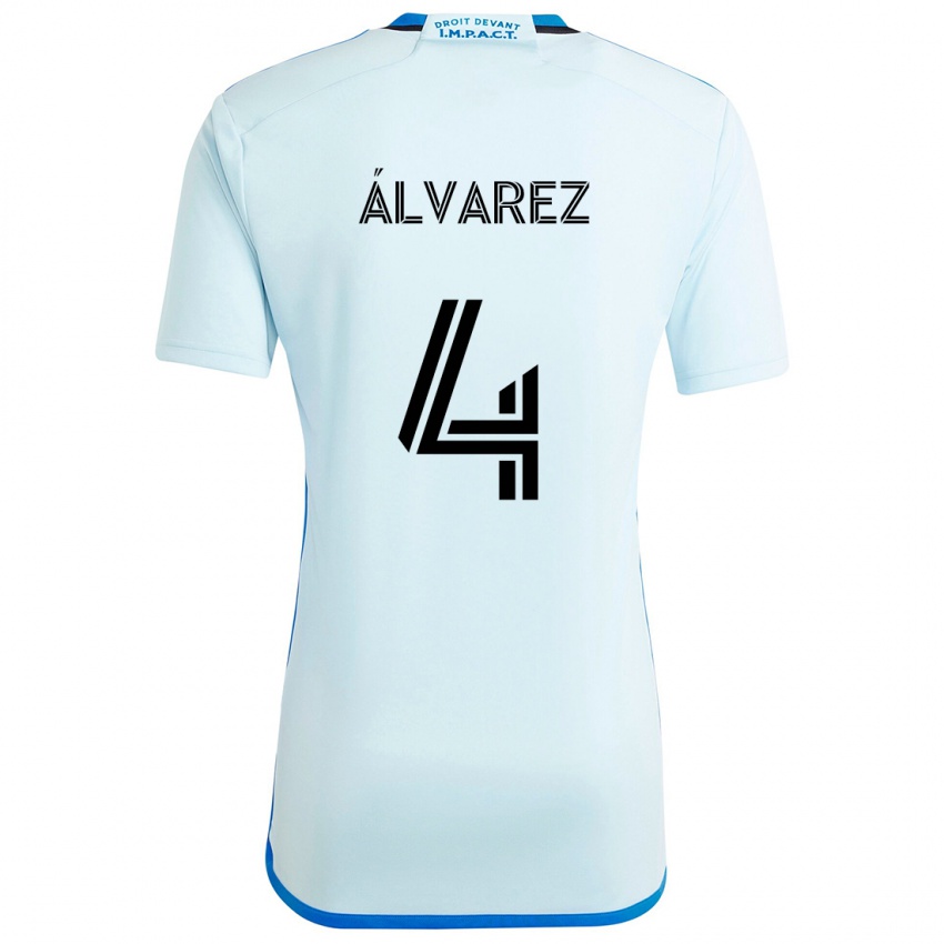 Kinder Fernando Álvarez #4 Eisblau Auswärtstrikot Trikot 2024/25 T-Shirt Schweiz