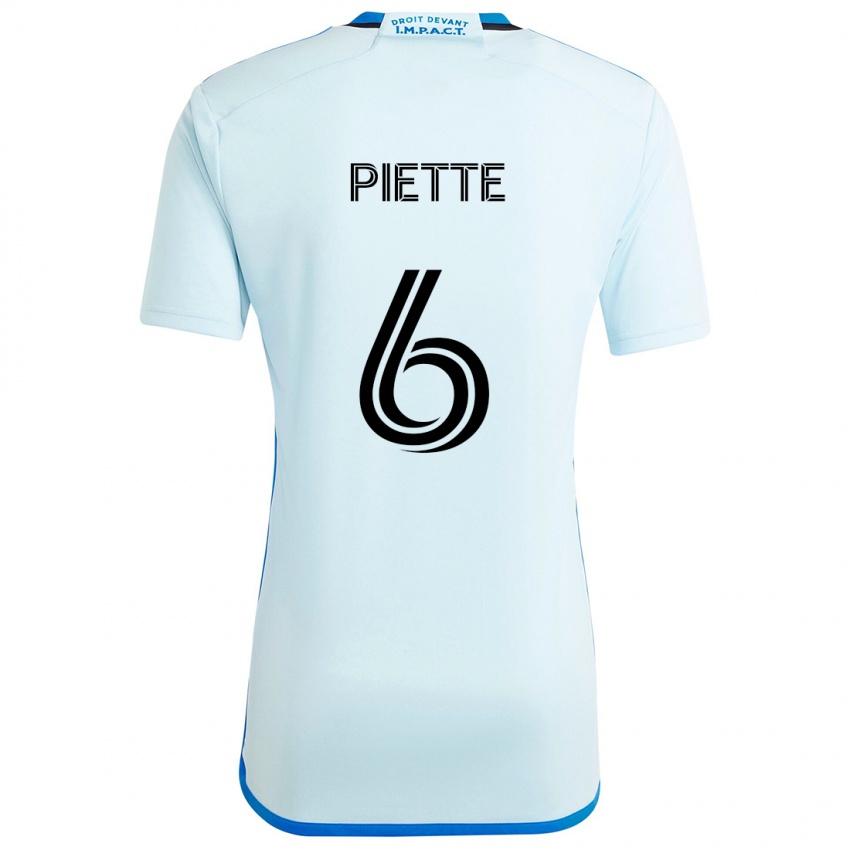 Kinder Samuel Piette #6 Eisblau Auswärtstrikot Trikot 2024/25 T-Shirt Schweiz