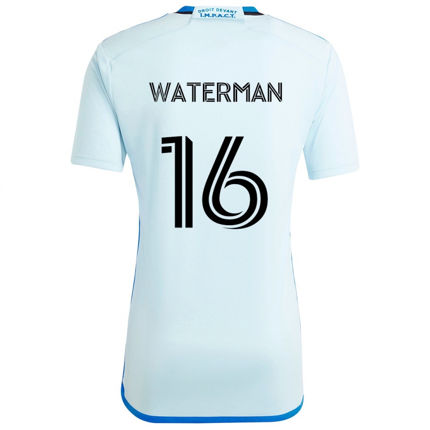 Kinder Joel Waterman #16 Eisblau Auswärtstrikot Trikot 2024/25 T-Shirt Schweiz