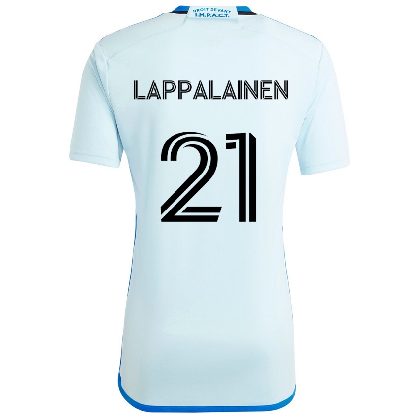 Kinder Lassi Lappalainen #21 Eisblau Auswärtstrikot Trikot 2024/25 T-Shirt Schweiz