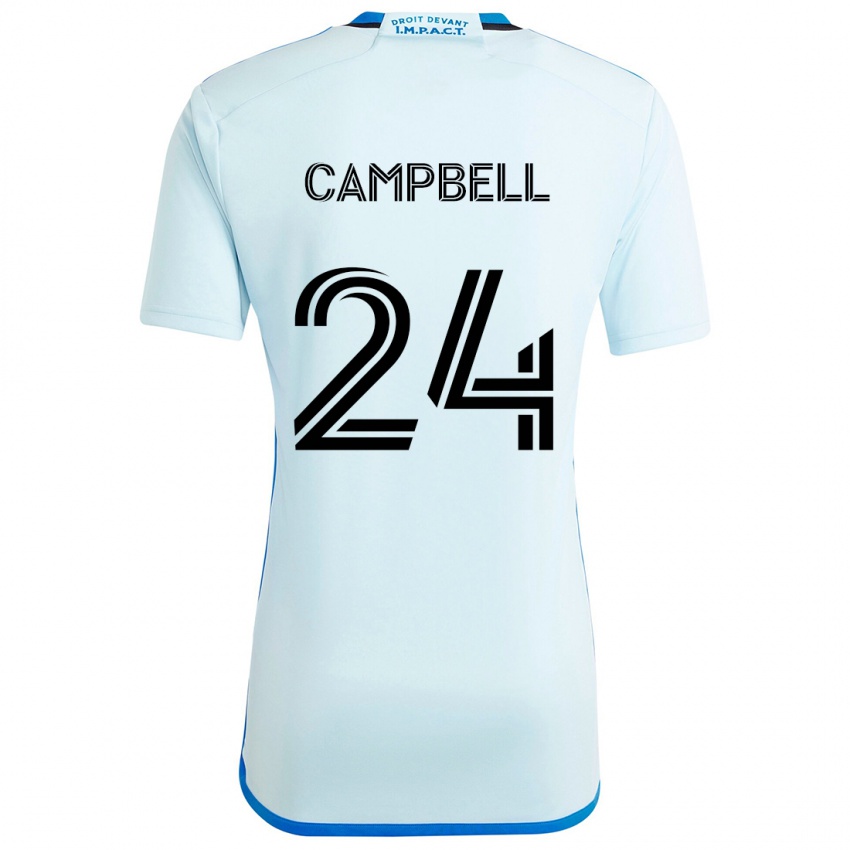 Kinder George Campbell #24 Eisblau Auswärtstrikot Trikot 2024/25 T-Shirt Schweiz