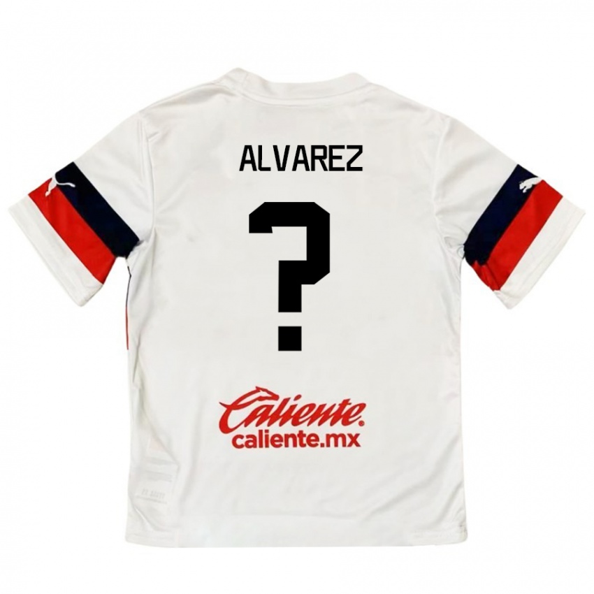 Kinder Sergio Álvarez #0 Weiß Rot Auswärtstrikot Trikot 2024/25 T-Shirt Schweiz