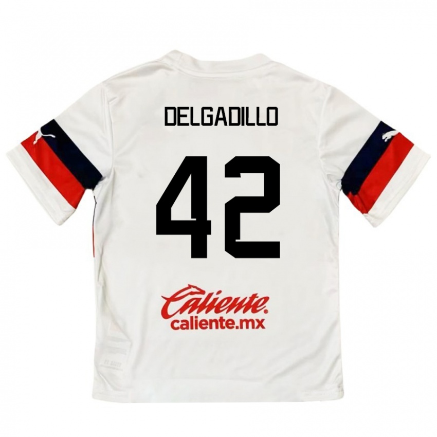 Kinder Diego Delgadillo #42 Weiß Rot Auswärtstrikot Trikot 2024/25 T-Shirt Schweiz