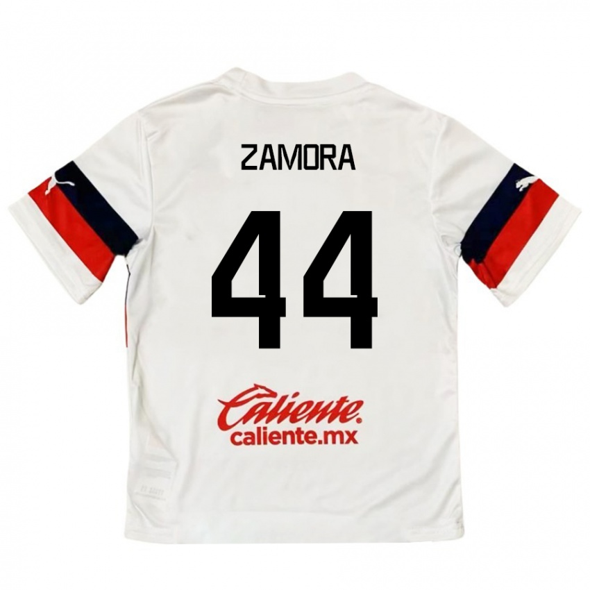 Kinder Saúl Zamora #44 Weiß Rot Auswärtstrikot Trikot 2024/25 T-Shirt Schweiz