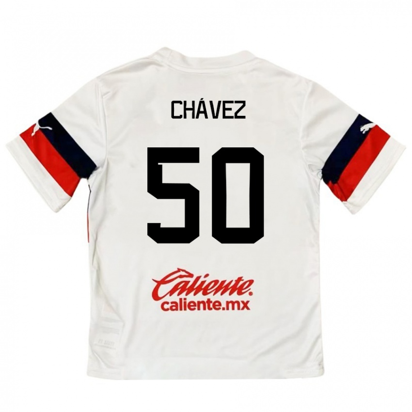 Kinder Mateo Chávez #50 Weiß Rot Auswärtstrikot Trikot 2024/25 T-Shirt Schweiz