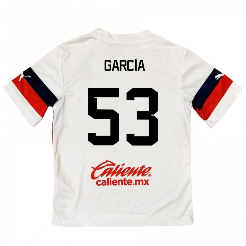 Kinder Uziel García #53 Weiß Rot Auswärtstrikot Trikot 2024/25 T-Shirt Schweiz