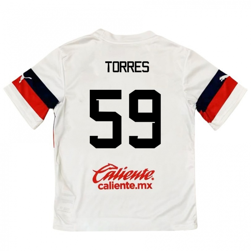 Kinder Christian Torres #59 Weiß Rot Auswärtstrikot Trikot 2024/25 T-Shirt Schweiz