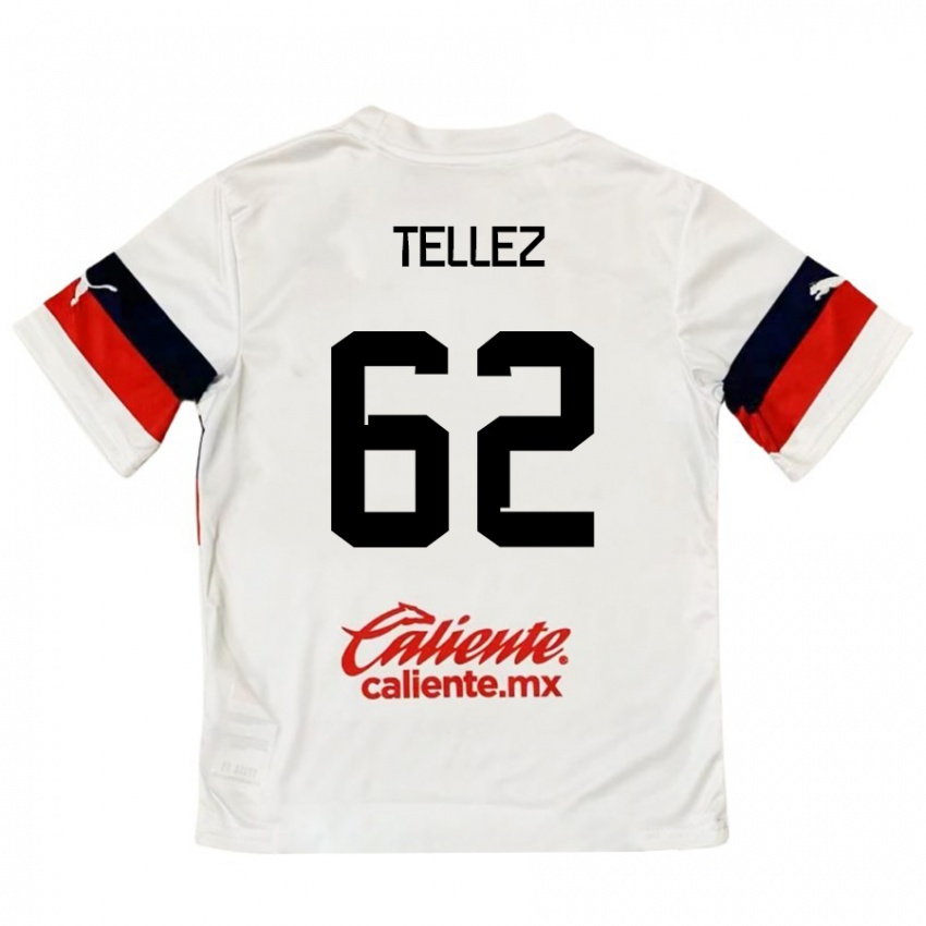 Kinder Brandon Téllez #62 Weiß Rot Auswärtstrikot Trikot 2024/25 T-Shirt Schweiz