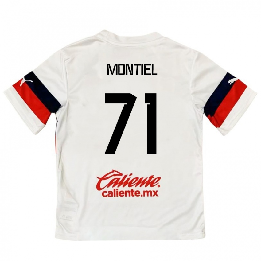 Kinder Erick Montiel #71 Weiß Rot Auswärtstrikot Trikot 2024/25 T-Shirt Schweiz