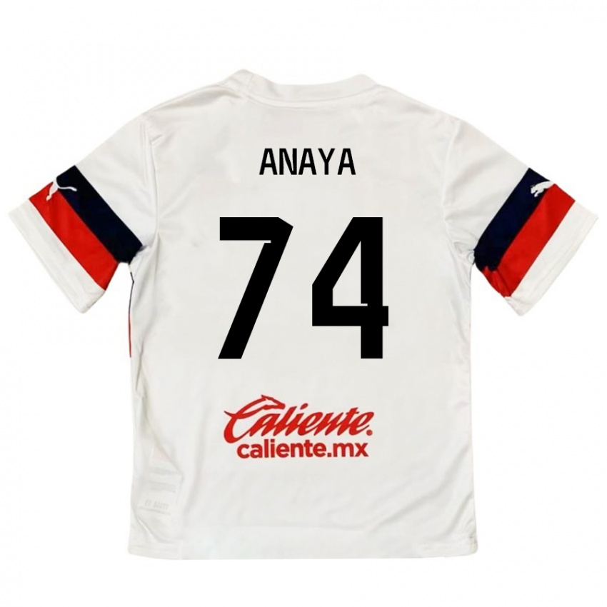 Kinder Mario Anaya #74 Weiß Rot Auswärtstrikot Trikot 2024/25 T-Shirt Schweiz