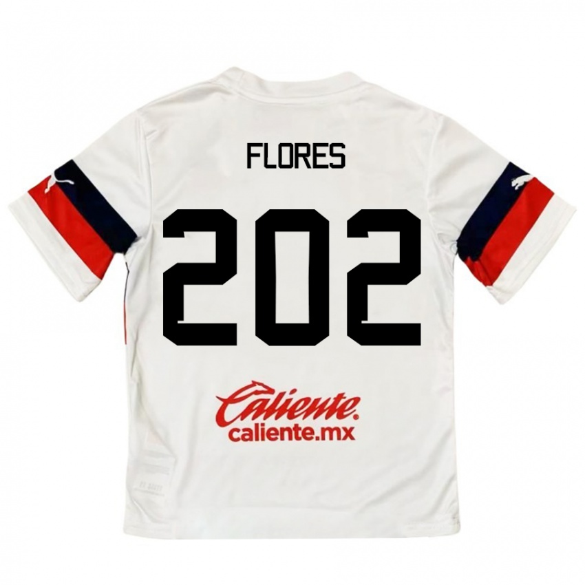 Kinder Daniel Flores #202 Weiß Rot Auswärtstrikot Trikot 2024/25 T-Shirt Schweiz