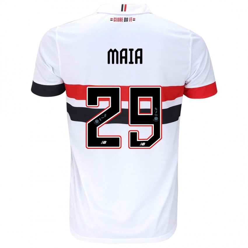 Homme Maillot Pablo Maia #29 Blanc Rouge Noir Tenues Domicile 2024/25 T-Shirt Suisse