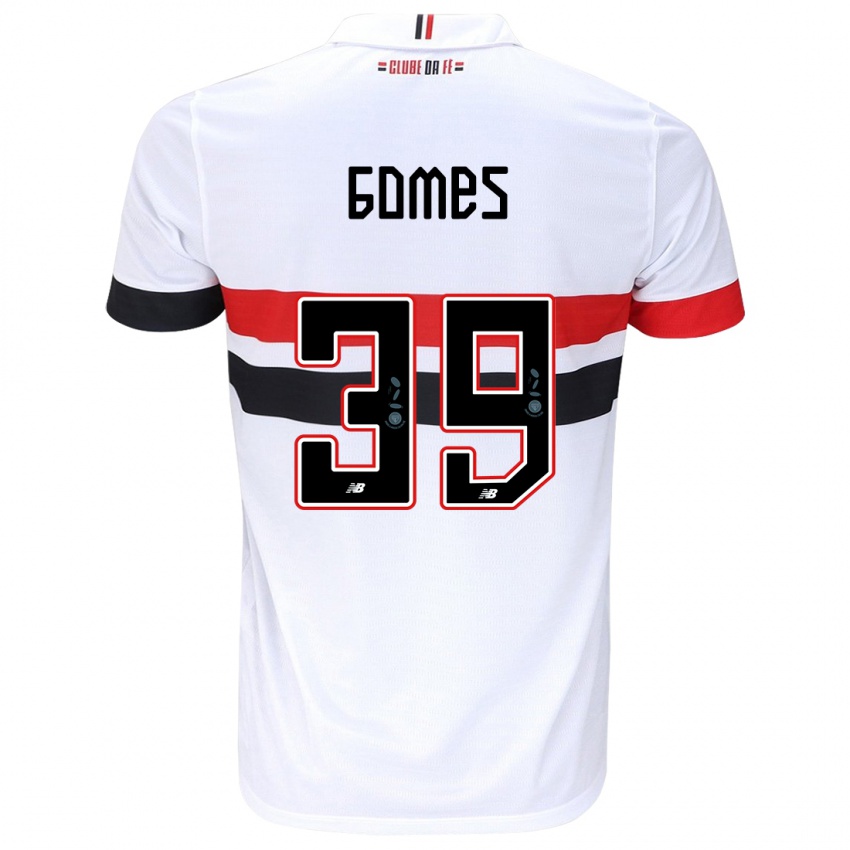 Homme Maillot William Gomes #39 Blanc Rouge Noir Tenues Domicile 2024/25 T-Shirt Suisse