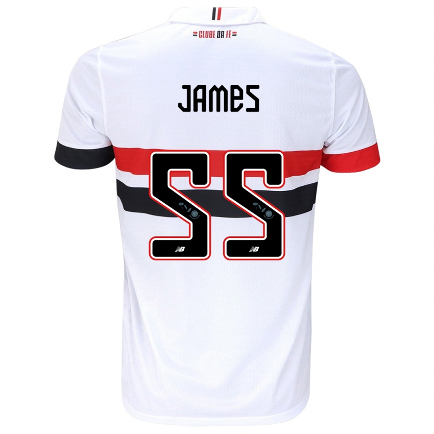 Homme Maillot James Rodriguez #55 Blanc Rouge Noir Tenues Domicile 2024/25 T-Shirt Suisse