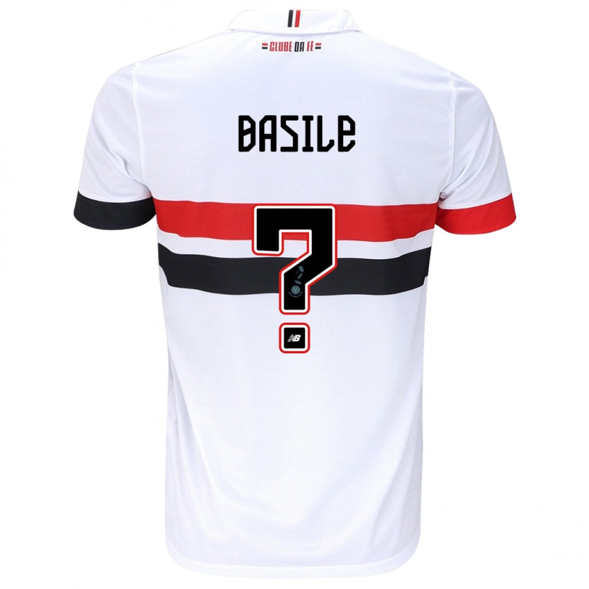 Homme Maillot Basile #0 Blanc Rouge Noir Tenues Domicile 2024/25 T-Shirt Suisse