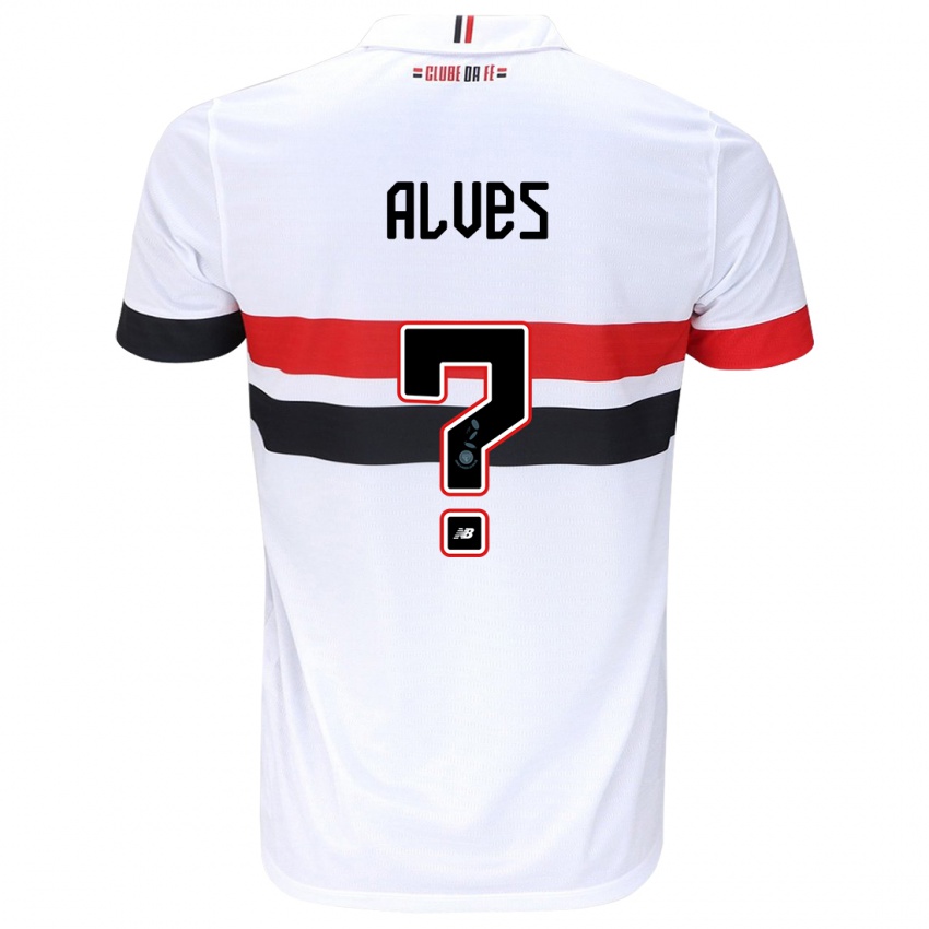 Homme Maillot Matheus Alves #0 Blanc Rouge Noir Tenues Domicile 2024/25 T-Shirt Suisse