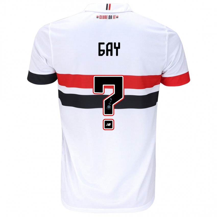 Homme Maillot Ganael Gay #0 Blanc Rouge Noir Tenues Domicile 2024/25 T-Shirt Suisse