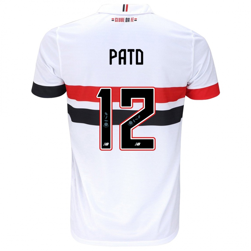 Homme Maillot Alexandre Pato #12 Blanc Rouge Noir Tenues Domicile 2024/25 T-Shirt Suisse