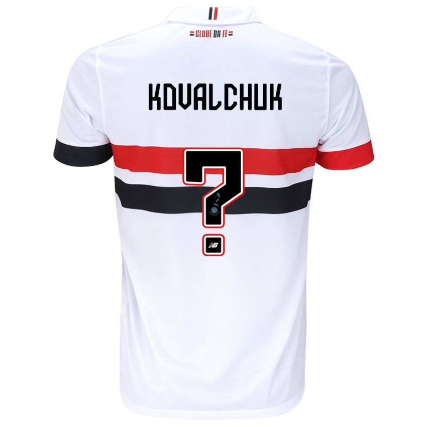 Homme Maillot Filipp Kovalchuk #0 Blanc Rouge Noir Tenues Domicile 2024/25 T-Shirt Suisse