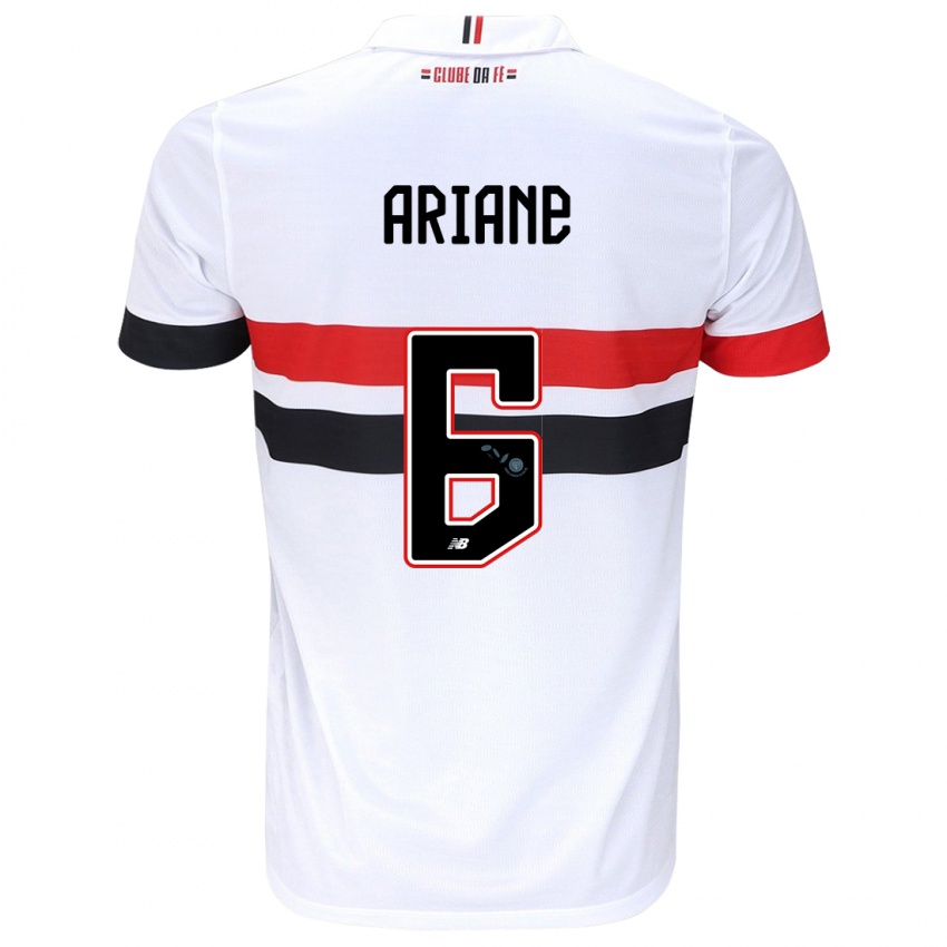 Homme Maillot Ariane #6 Blanc Rouge Noir Tenues Domicile 2024/25 T-Shirt Suisse