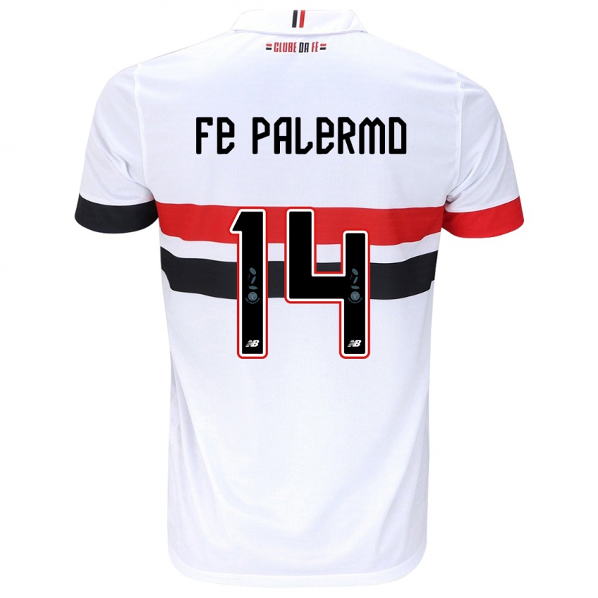 Homme Maillot Fe Palermo #14 Blanc Rouge Noir Tenues Domicile 2024/25 T-Shirt Suisse