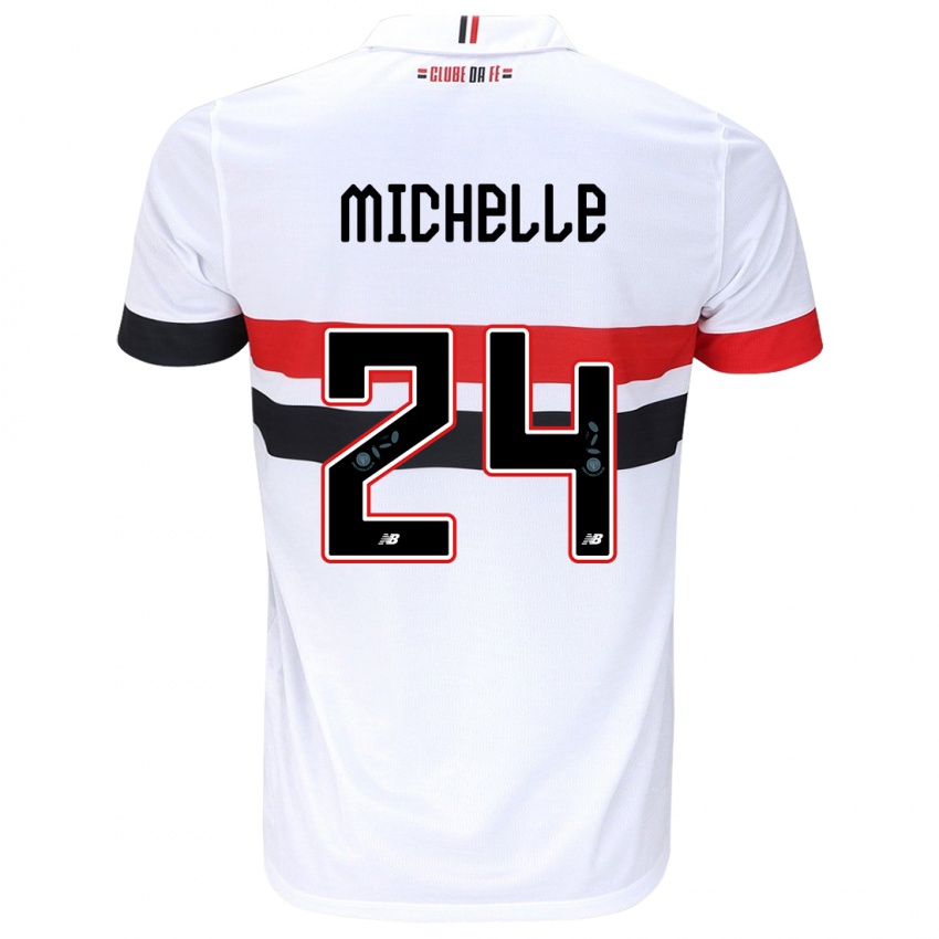 Homme Maillot Michelle #24 Blanc Rouge Noir Tenues Domicile 2024/25 T-Shirt Suisse